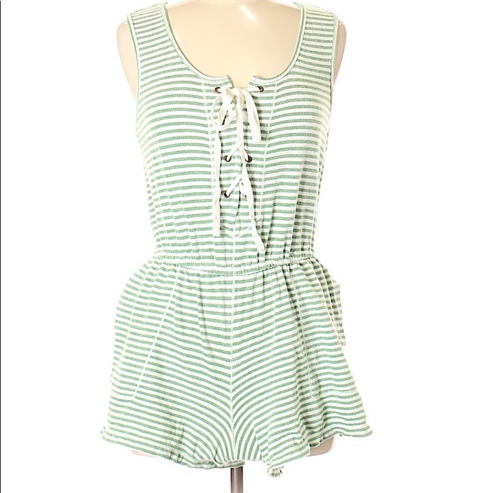 MAX STUDIO Lace-Up Romper